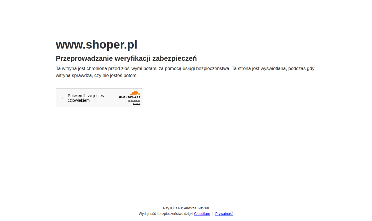 Przykład wyzwania Cloudflare WAF — weryfikacja, że odwiedzający nie jest botem