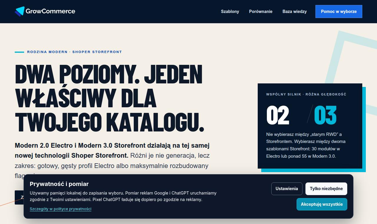 Szablony Storefront GrowCommerce dla sklepu Shoper