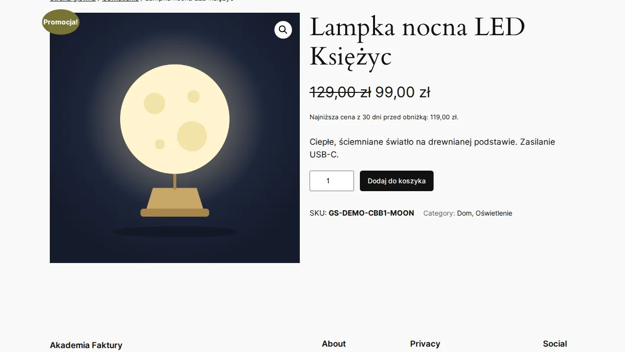 Karta produktu w Twenty Twenty-Four z ceną promocyjną i najniższą ceną z 30 dni.