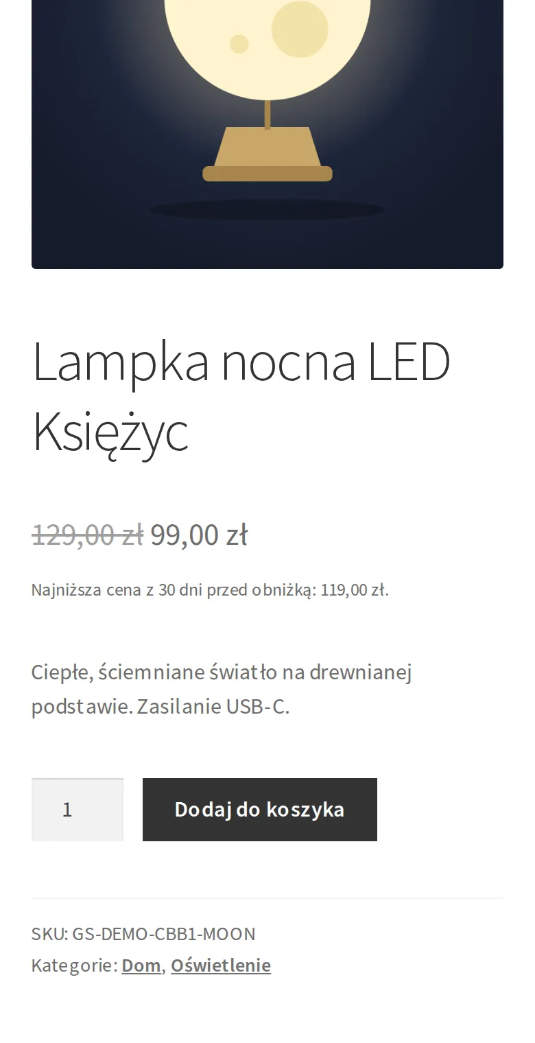 Cena promocyjna z najniższą ceną z 30 dni na telefonie.
