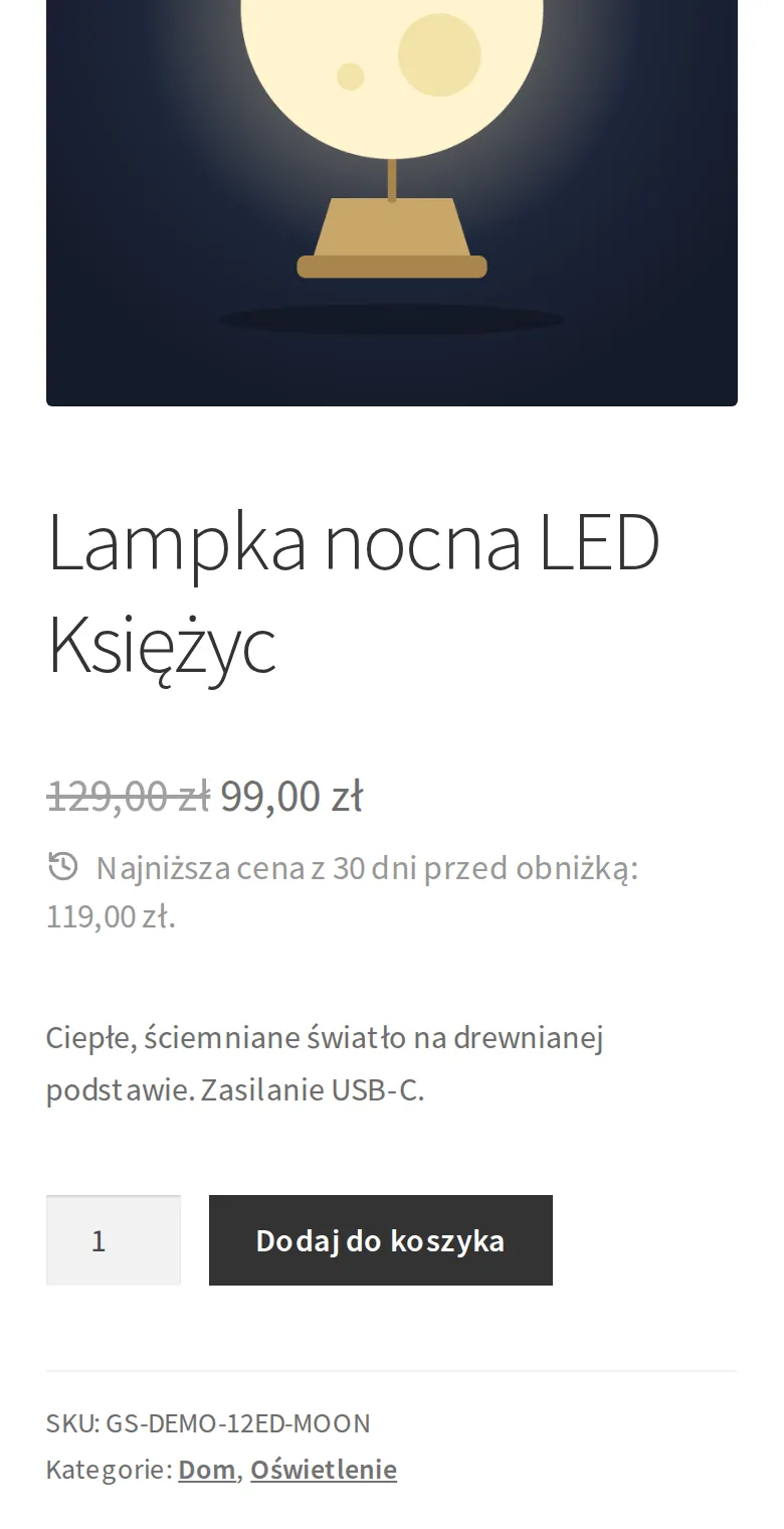 Cena promocyjna z najniższą ceną z 30 dni na telefonie.